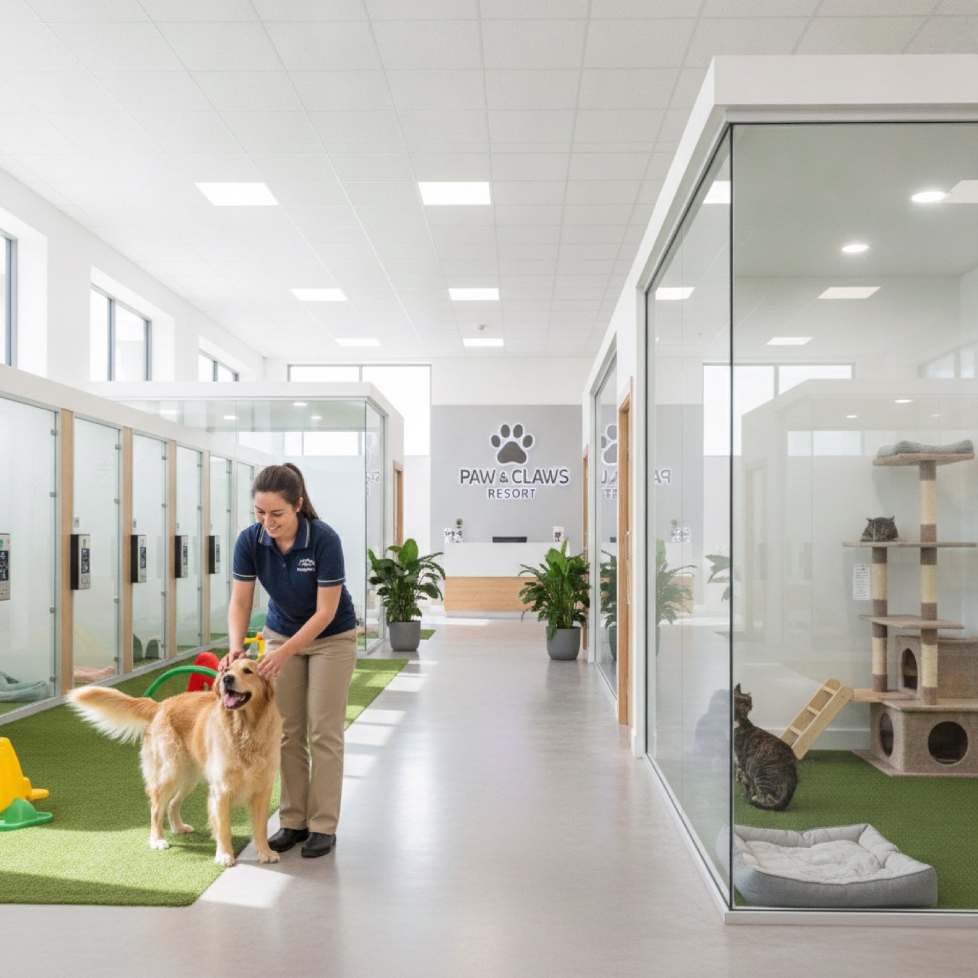 UK boarding kennels, happy dogs in clean secure outdoor runs